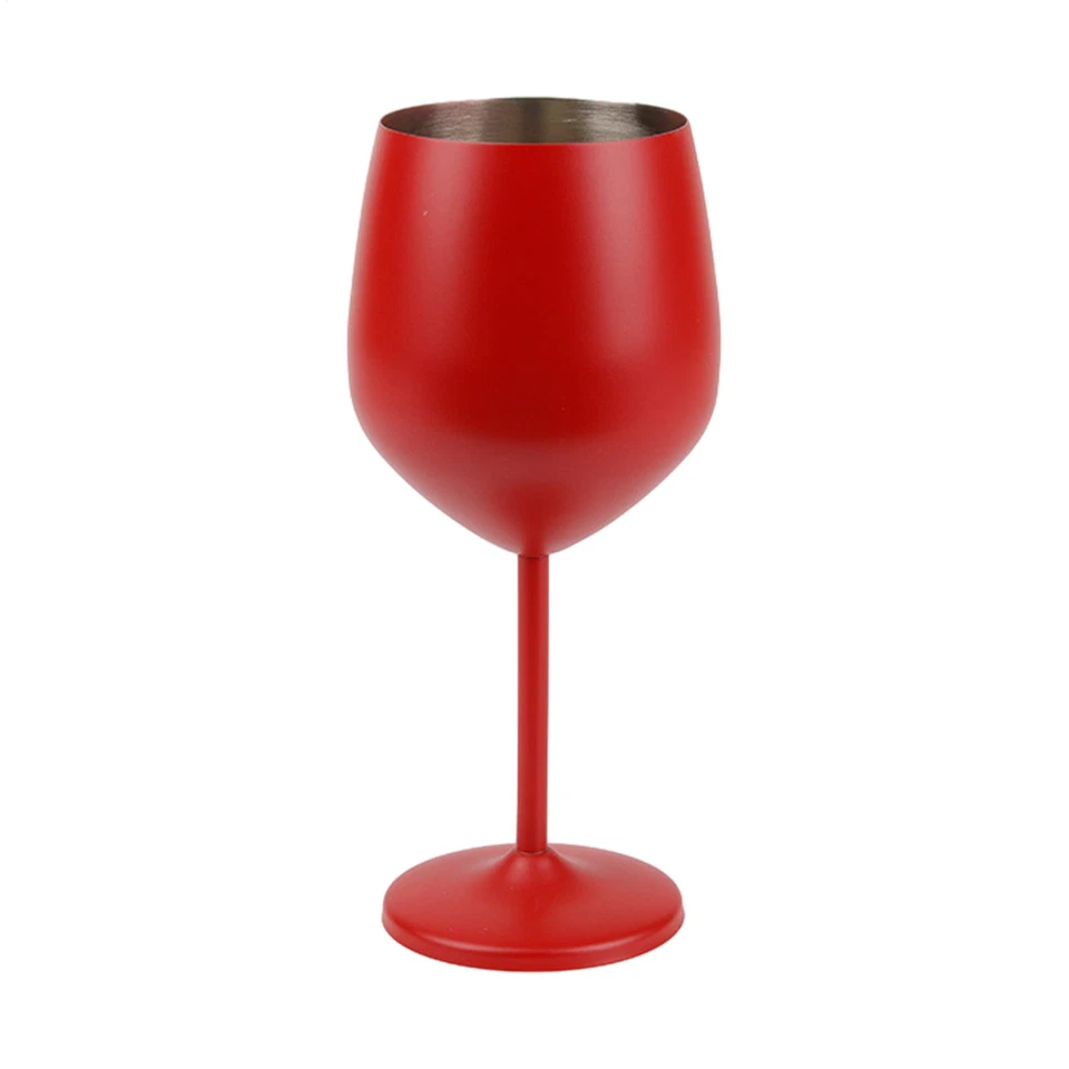 Stainless Steel Wine Glass Metal Stemmed Wine Goblets Smooth Mouth Stemmed - Image 3 of 4
