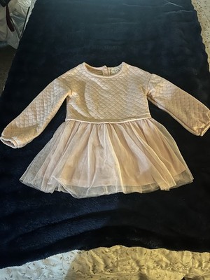 btween Girls 4T Light Pink Tutu Dress Diamond Knee Length Long Sleeve
