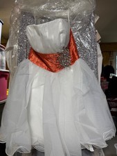 Narianna Womens White w  Embellished Strapless Sweetheart Neck Bridal Dress X S