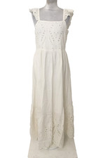 Accessorize Women's Dress Size M White Tiered Sundress Broderie Anglaise New