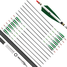 12X 30" Carbon Arrows Spine 500 7.8mm 5" Turkey Feather For Compound&Recurve Bow