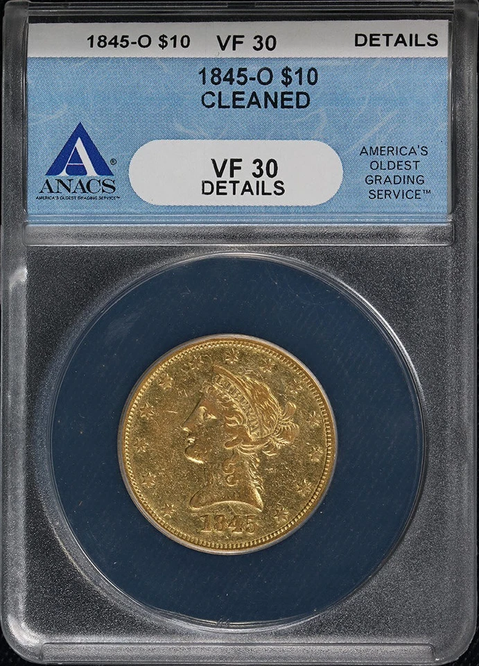 1845-O Liberty Gold $10 ANACS VF30 Details Decent Eye Appeal Nice Strike - Image 3 of 4