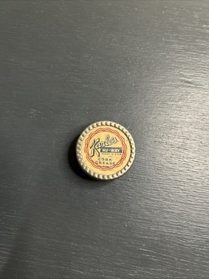Vintage Karle's Nu-Way Cork Grease Mini Tin Paper Label Ad
