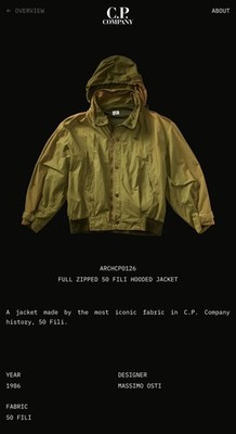 C.P. Company Vintage 1986 50 Fili Jacket Size 46 RARE Massimo Osti