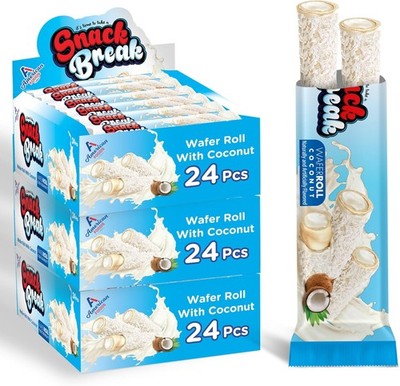 Sna Break Coconut Rolled Wafers, Indivily Wrapped, Wafer Rolls with