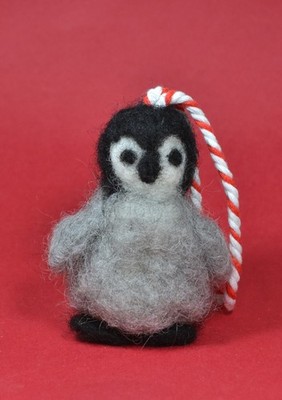 Handmade Needle Felted Penguin Chick Christmas Tree Decoration