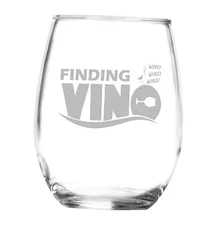  Finding Vino (15 oz) Finding Nemo Fish Wine Glass - Dishwasher Safe -Funny 