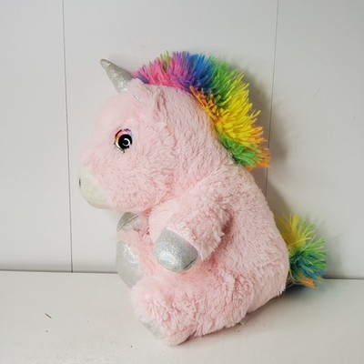 Spark Create Imagine Pink Unicorn Plush Stuffed Animal Toy Rainbow Mane Tail 10''