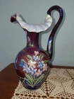Fenton 90th Anniversary Plum Iridescent Pitcher/Vase