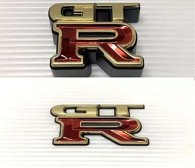 NEW GT-R Gold Emblem Badge Front + Rear Set for Nissan Skyline R34