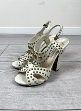 Prada Vintage 00s Gold Studded Heeled Sandals Womens Size 39 EU