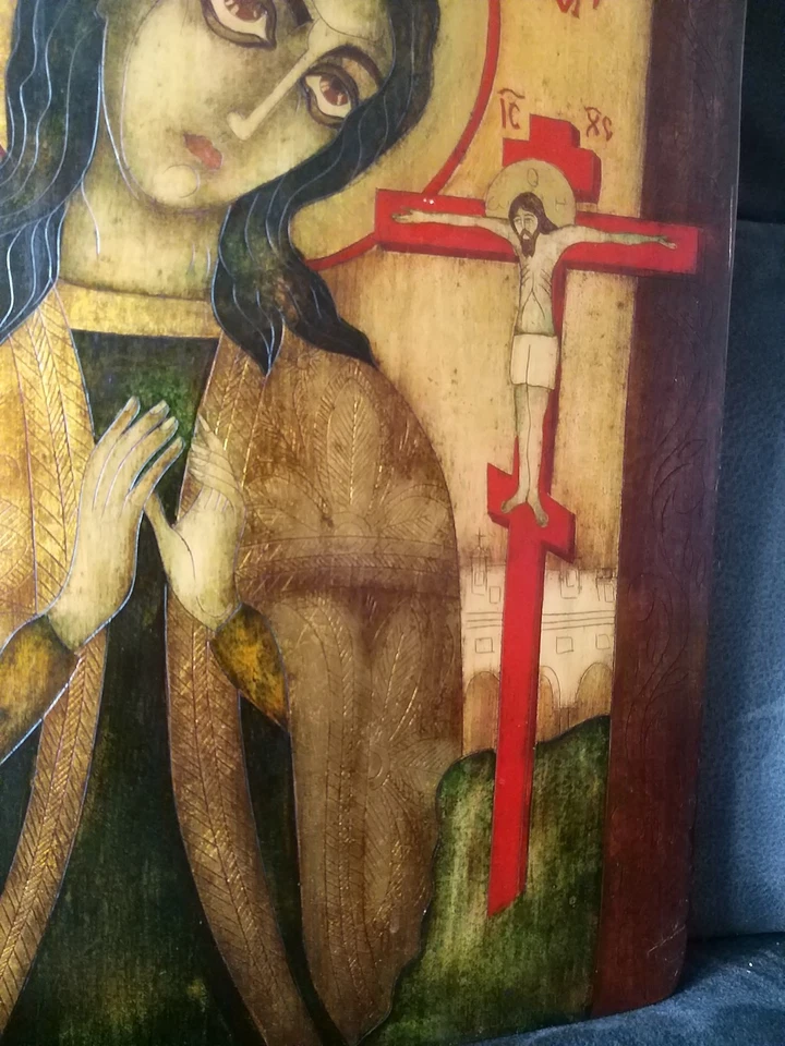 Tableau ICÔNE Russe Très Ancienne Peinture Huile et L'or - Photo 4/4