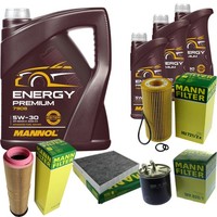 Inspektionspaket 8L Mannol Premium 5W-30 FüR Mercedes S211 E 320 T CDI W211