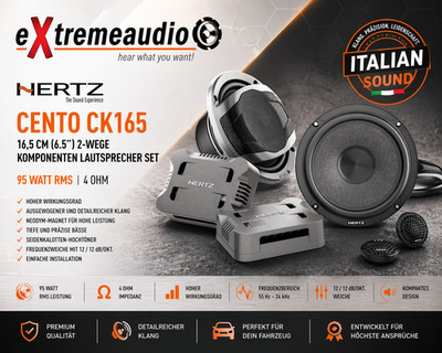 Hertz CK 165 Cento 16,5cm 2-Wege Kompo-System Lautsprecher, 95 WRMS, 4 Ohm