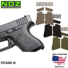 NDZ Glock 43 Enhanced Grip Tape Granulate Textured Durable Wrap Black, FDE, ODG
