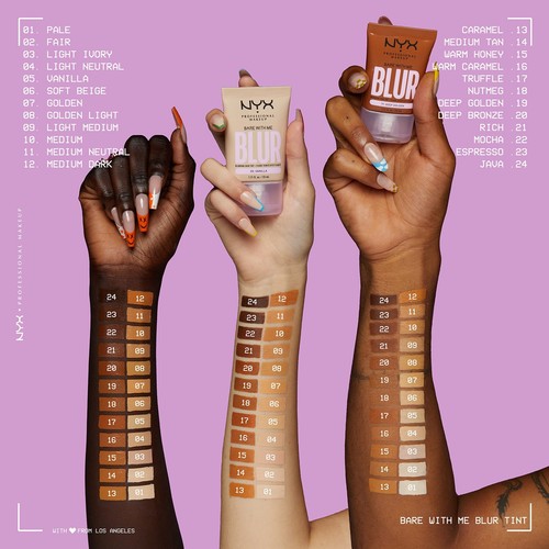 NYX PROFESSIONAL MAKEUP Bare With Me Blur Skin Tint Foundation Make Up with M... - Picture 5 of 9