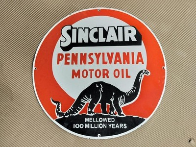 PORCELAIN SINCLAIR ENAMEL SIGN 30X30 INCHES 