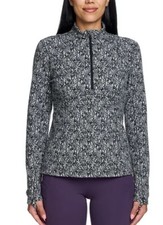 Womens Spyder Active 1/4 Zip Fleece Sweatshirt Sz Small NWT Black White Outdoor