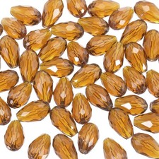 8mm Faceted Glass Beads, 100 Pcs Brown Bicone Birthstone Bead