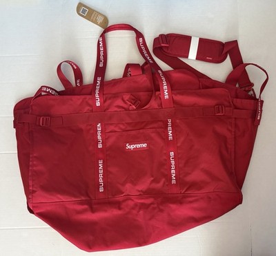 新品 22FW Supreme Large Haul Tote Red FW22 Supreme Large Haul Tote Red Shopping Bag Duffle New Water