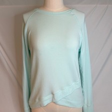 Athleta Serenity Criss Cross Pullover Turquoise Sweatshirt Size MEDIUM