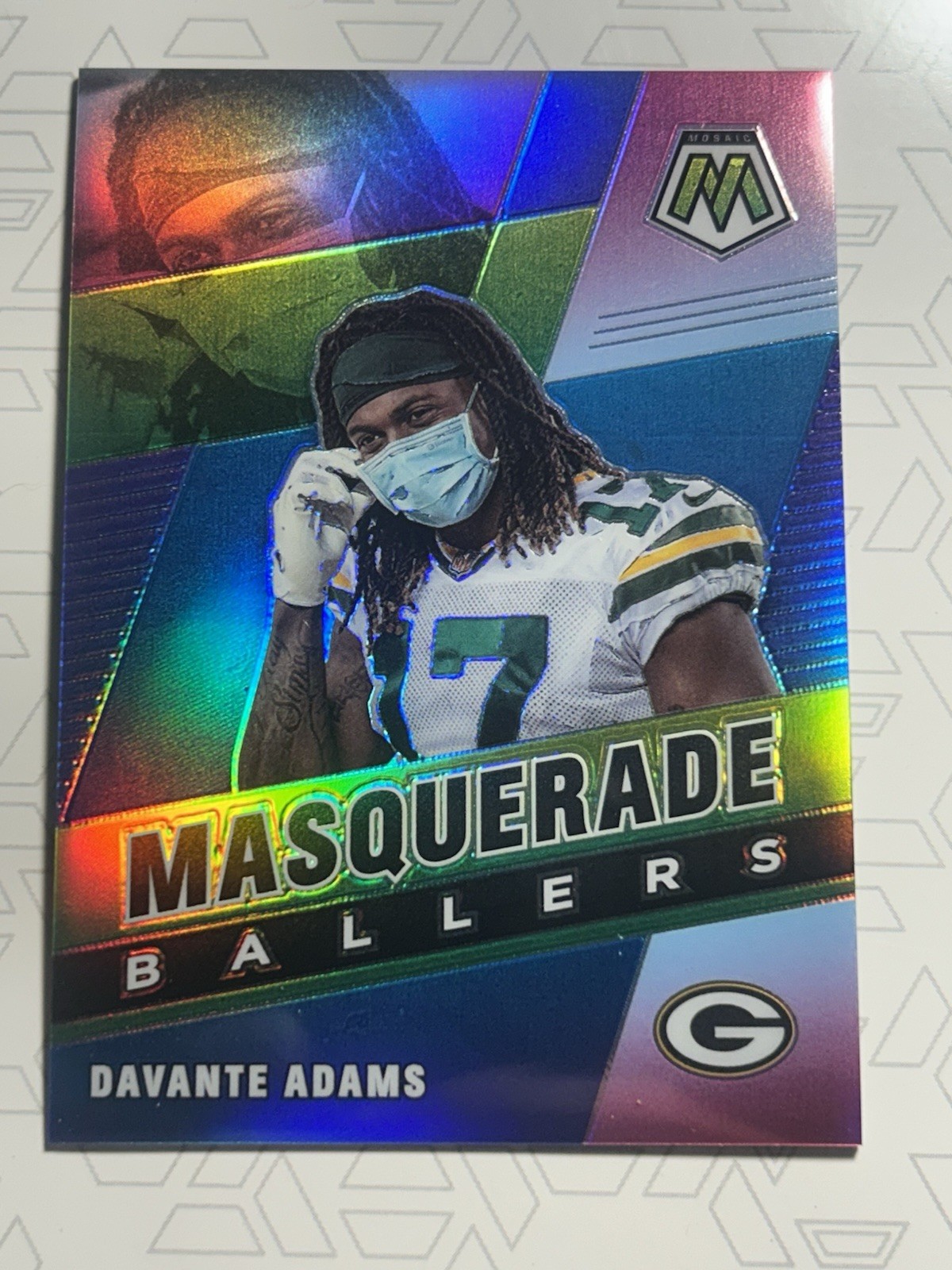 2021 Panini Mosaic Davante Adams Masquerade Ballers SSP Packers Rams  CASE HIT