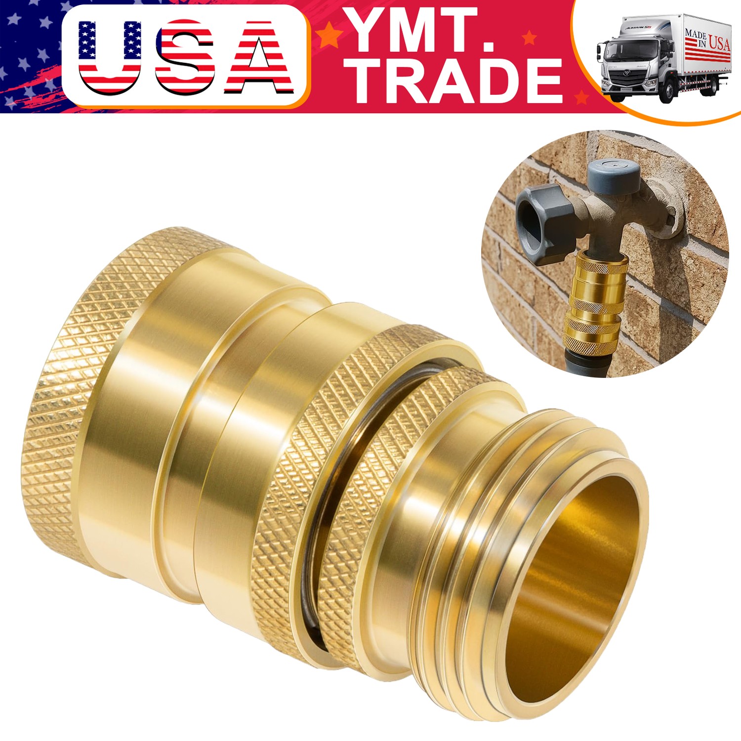 Replace for Dramm 22729 Brass Hose Quick Disconnect Set 3/4” GHT Male x Female