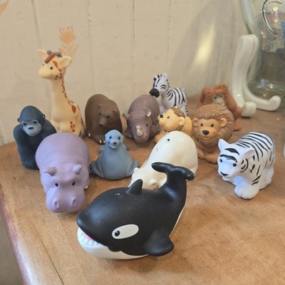 Fisher Price Little People Zoo Talkers Animal Lot Figures Giraffe Lion Whale Toy