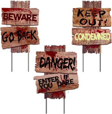 Halloween Decorations, 3 Pack 15" x 12" Yard Signs Stakes Props Outdoor Decor Sc