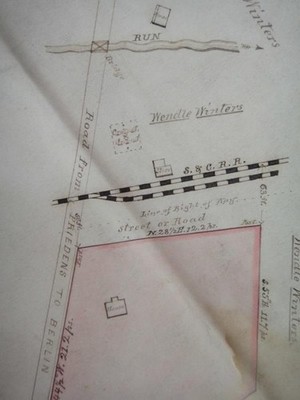 1885 antique HAND DRAWN color SURVEY MAP somerset pa WENDLE WINTERS R HILTON