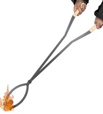 40"Fireplace Tongs Log Grabber Made Of Premium Heavy Duty Alloy Steel. With Wood