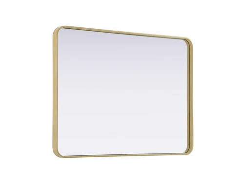 Elegant Decor Contour Metal Rectangle Mirror 30X40" Brass - Picture 8 of 11