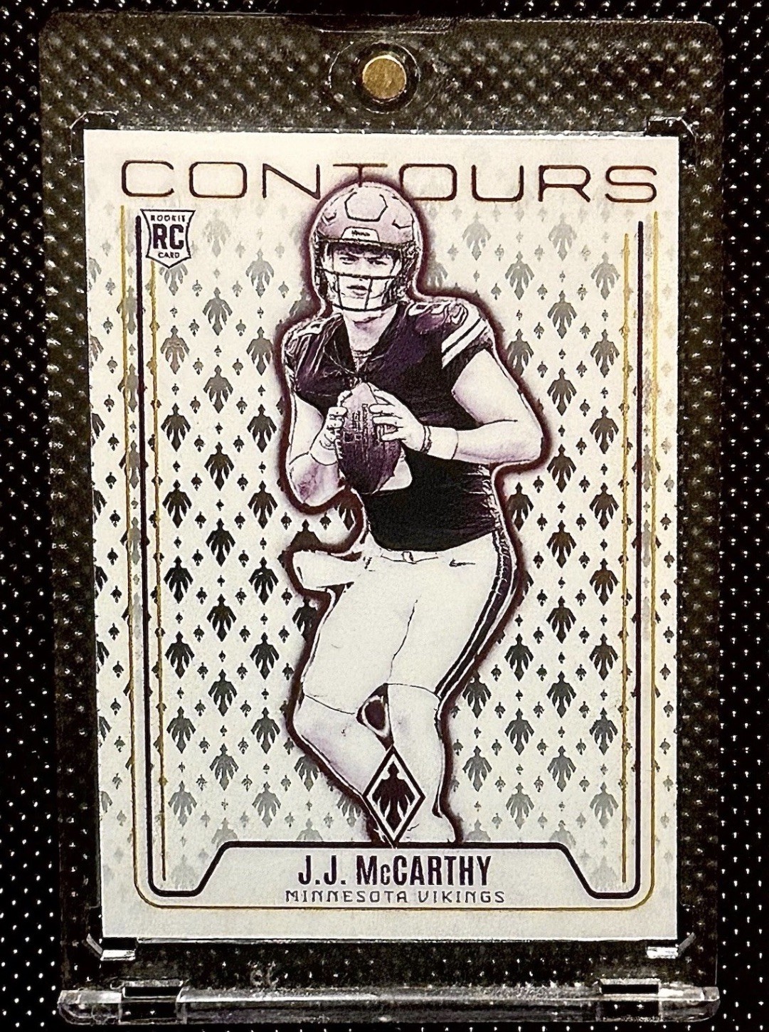 2024 Panini Phoenix Contours J.J. McCarthy #CON-JMY Purple (RC)