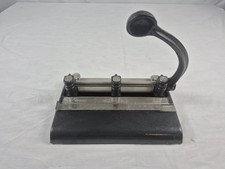 Vintage Master Products Three 3 Hole Punch Black Adjustable Heavy Duty USA