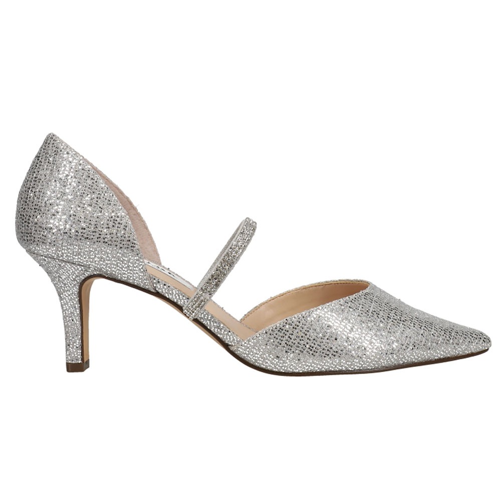 Nina Brystol Metallic Glitter Pointed Toe Evening Pumps Womens Silver Dress Casu 7790₽