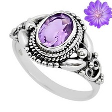 African Amethyst Gemstone 925 Sterling Silver Handmade Jewelry Ring Gift For