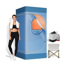 Portable Sauna for Home with 3L 1200W Steamer, Big Folding Chair, 99 Mins Tim...