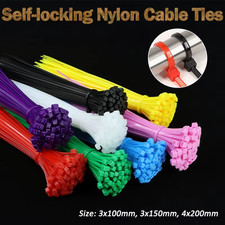 Cable Ties Nylon Zip Tie Wraps Strong Long - All Sizes & Colours - Best Quality