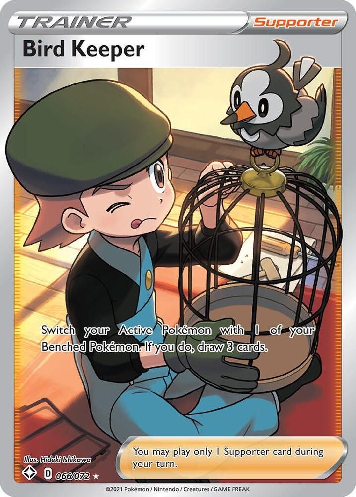 Pokemon Card TCG - Bird Keeper 066/072 Full Art Ultra Rare Shining