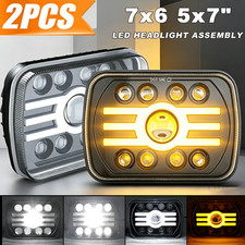 5x7 7x6" LED Headlight DRL For International 4700 Freightliner FL60 FL70 FL80