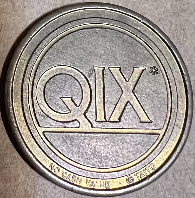 1982 World's Fair QIX Arcade Game Brass Token Coin Video Expo Knoxville