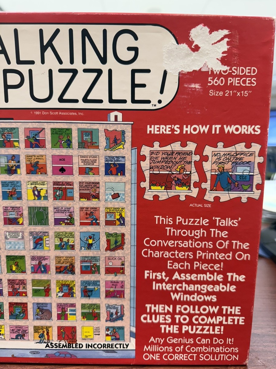 TALKING JIGSAW PUZZLE The Office Building 2-Sided 560 Pieces 1991