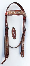 Show Tack Bridle Horse Western Leather Rodeo Headstall  8599H