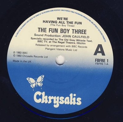 THE FUN BOY THREE ~ We're Having All The Fun ~ 1983 UK 2-track 7'' vinyl single