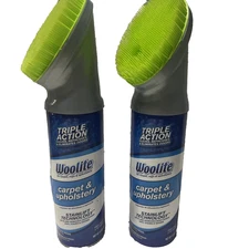 (2-Pack) Woolite CARPET UPHOLSTERY Foam Cleaner Odor Stain Remover with Brush