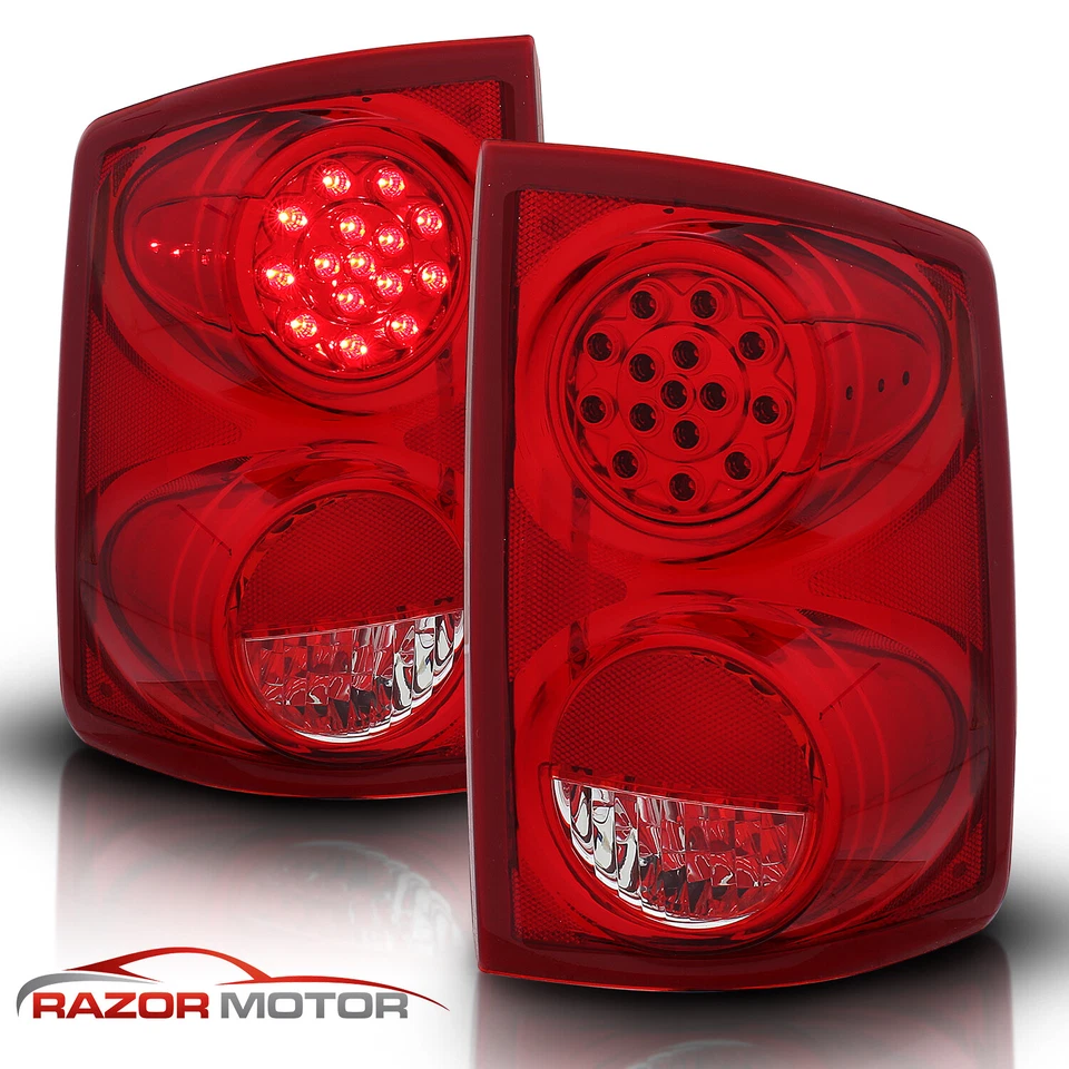 LED 2005 2006 2007 2008 2009 For Dodge Dakota Trunk Red Clear Brake Tail Lights - Image 3 of 4