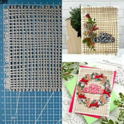 Grid Background Metal Cutting Dies Scrapbooking Embossing Card Crafts Stencils