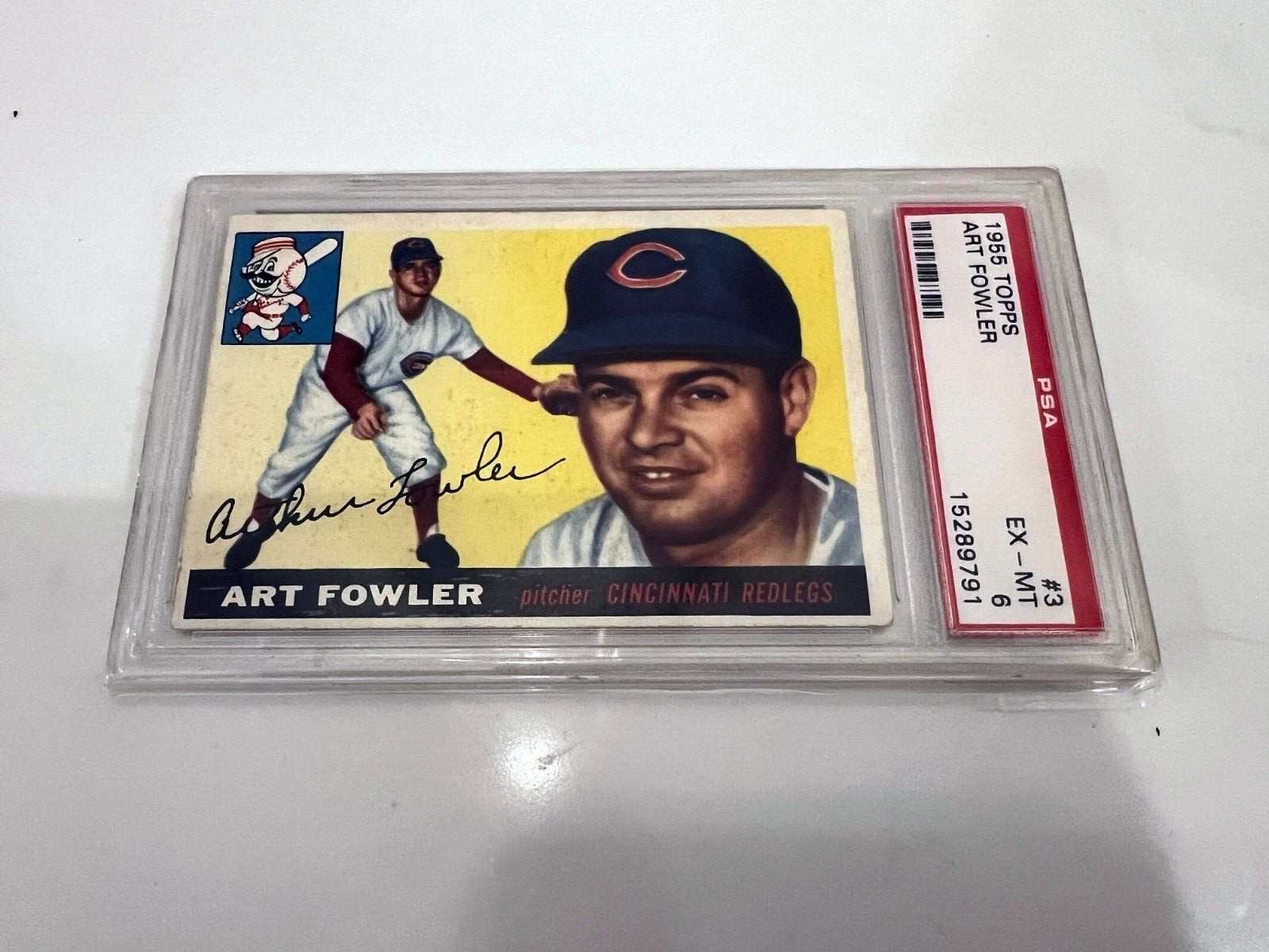 1955 Topps #3 ART FOWLER (SET BREAK) PSA 6 EX-MT