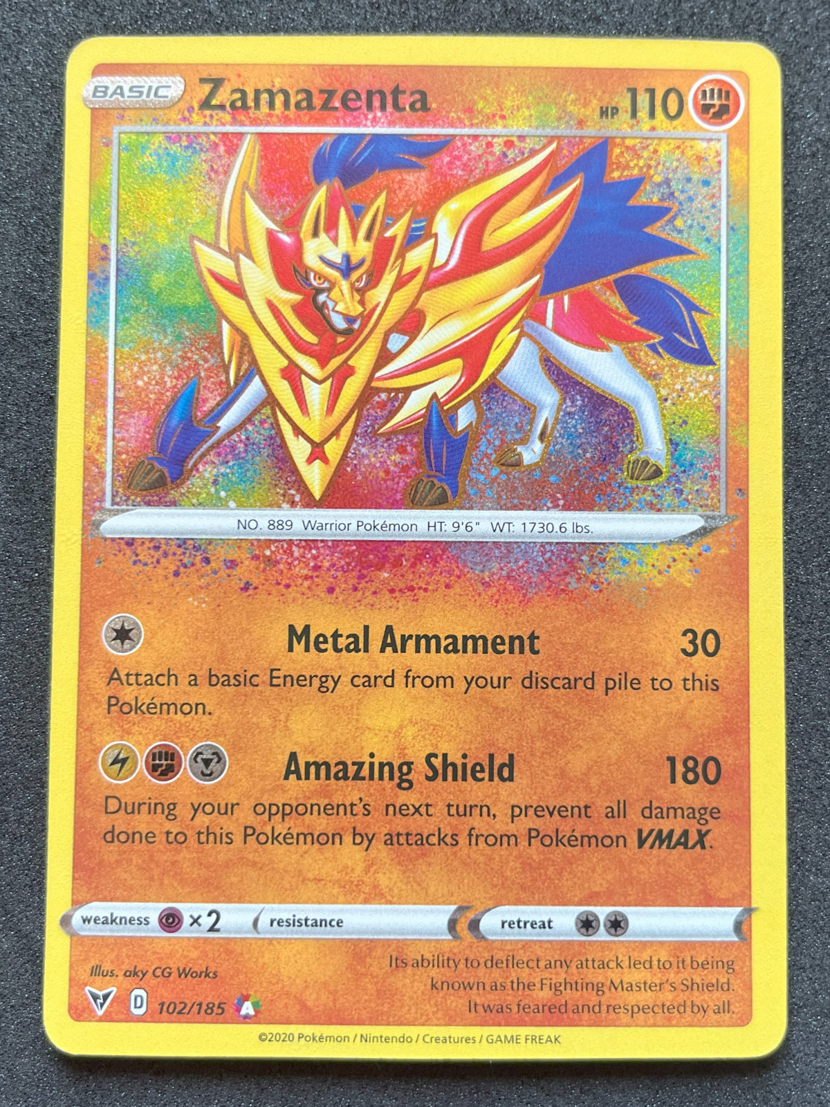 Zamazenta Pokemon Vivid Voltage 102/185 Amazing Rare NM