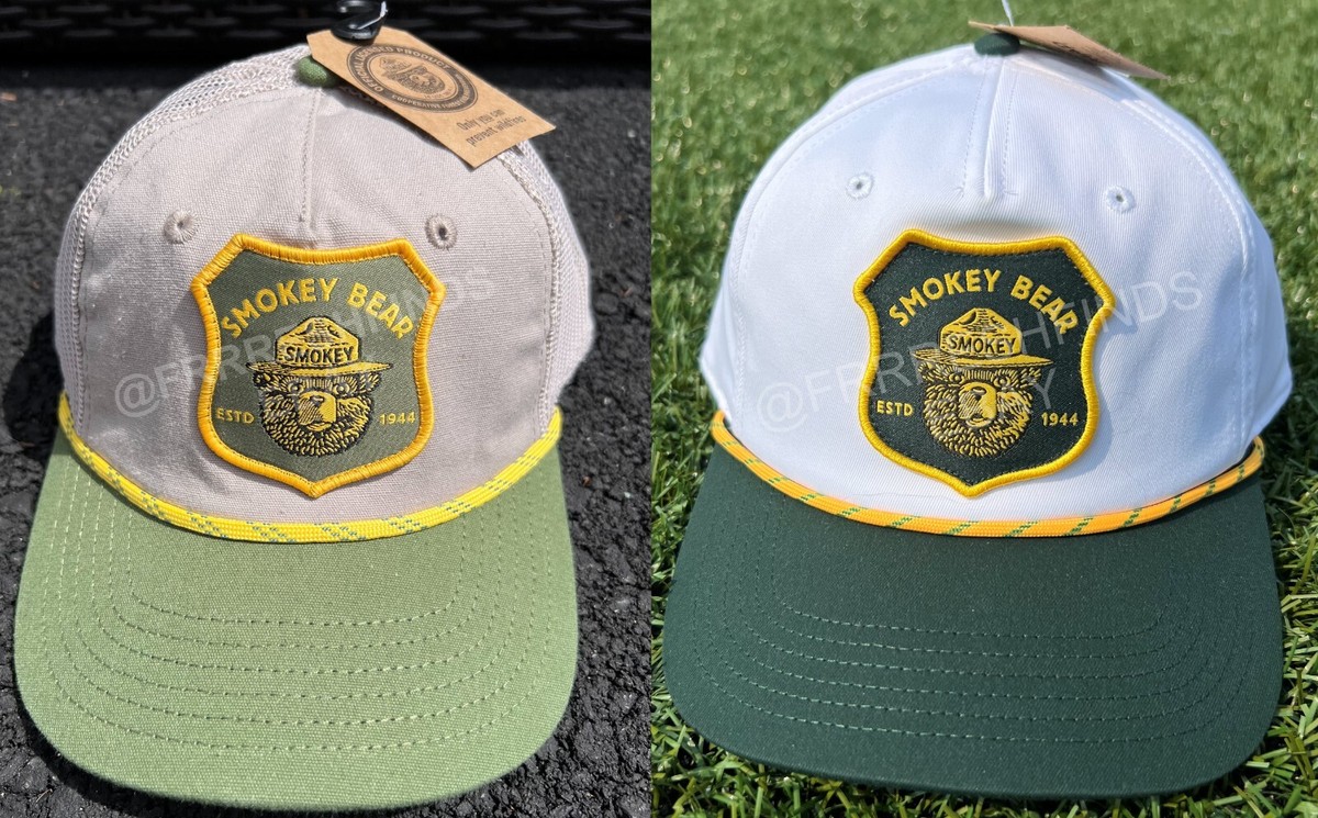 Authentic Smokey The Bear Snapback 1944 Shield Patch Rope Hat
